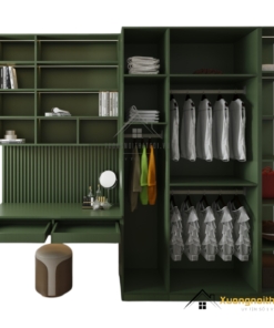 Tủ quần áo 4 cánh cửa mở kết hợp bàn học màu 216ZN, thiết kế tiện ích cho không gian sống hiện đại.