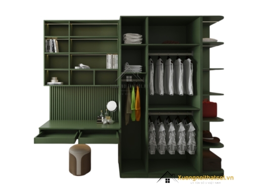 Tủ quần áo 4 cánh cửa mở kết hợp bàn học màu 216ZN, thiết kế tiện ích cho không gian sống hiện đại.