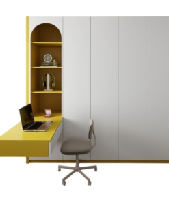 Tủ quần áo 4 cánh mở gỗ kết hợp bàn học màu 030PL hiện đại, tiện nghi, tiết kiệm không gian sống.