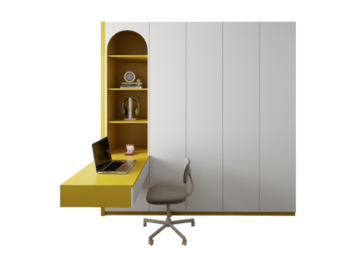 Tủ quần áo 4 cánh mở gỗ kết hợp bàn học màu 030PL hiện đại, tiện nghi, tiết kiệm không gian sống.