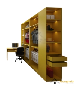 Tủ Quần Áo 4 Cánh Mở Gỗ Kết Hợp Bàn Làm Việc Màu 030PL (3)