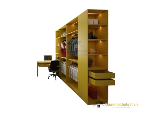 Tủ Quần Áo 4 Cánh Mở Gỗ Kết Hợp Bàn Làm Việc Màu 030PL (3)