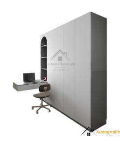 Tủ quần áo 4 cánh kết hợp bàn học màu 203LU hiện đại, tiện dụng, phù hợp không gian phòng ngủ trẻ em.