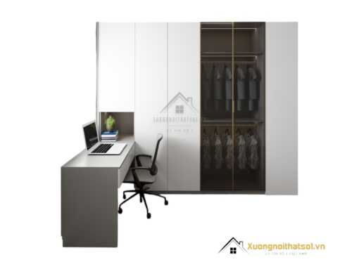 Tủ quần áo 4 cánh kết hợp bàn làm việc màu 203LU, thiết kế hiện đại, tiện dụng cho không gian phòng ngủ.