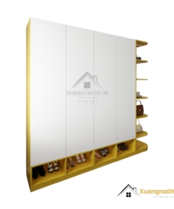 Tủ quần áo bo cạnh góc màu 030PL thiết kế hiện đại, tiết kiệm không gian cho phòng ngủ nhỏ.