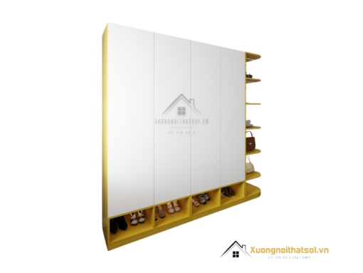 Tủ quần áo bo cạnh góc màu 030PL thiết kế hiện đại, tiết kiệm không gian cho phòng ngủ nhỏ.