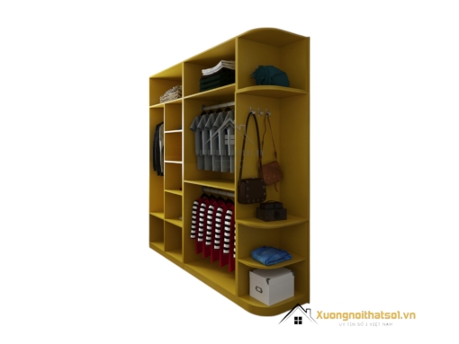 Tủ quần áo bo cạnh màu gỗ 030PL hiện đại, tiện nghi, phù hợp mọi không gian sống