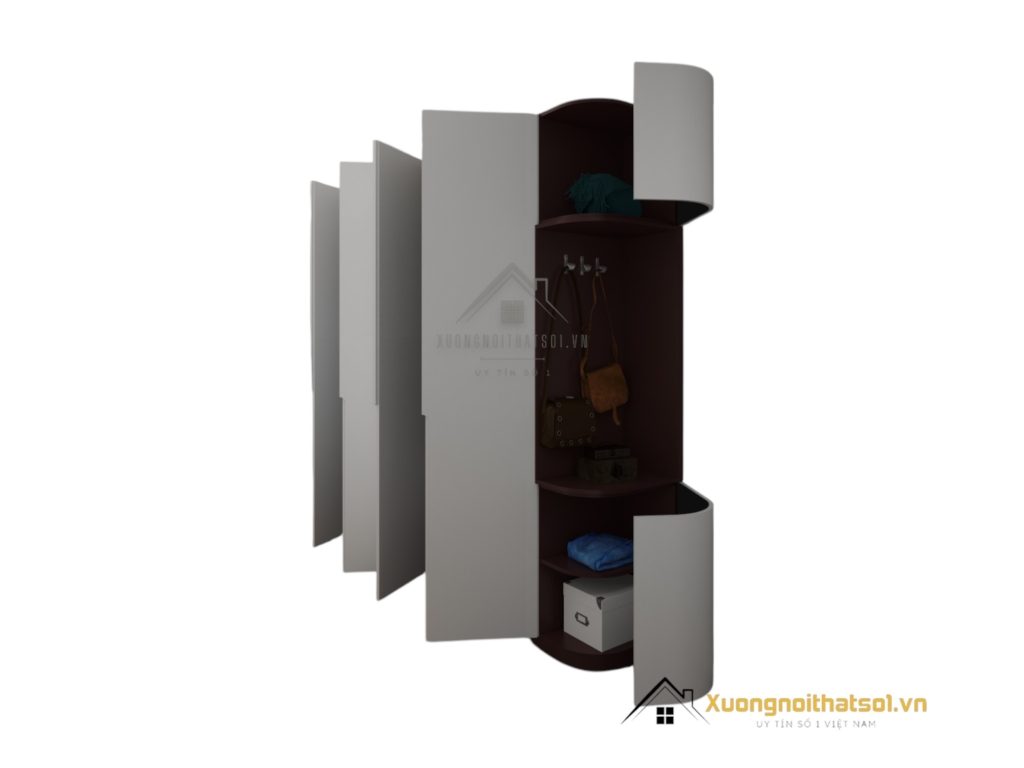 Tủ Quần Áo Bo Cong Chung Cư Đẹp Màu 219ZN (14)