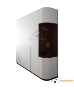 Tủ quần áo bo cong đẹp cho chung cư màu 219ZN với thiết kế hiện đại, tiết kiệm không gian