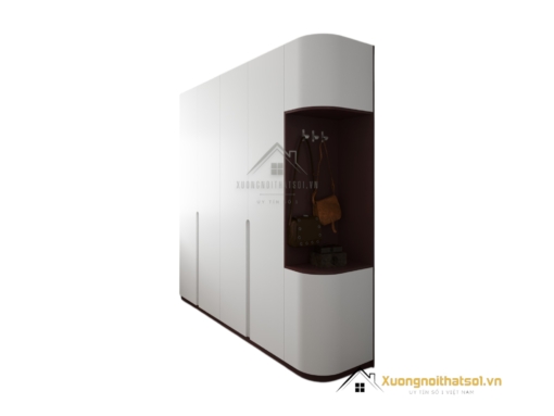 Tủ quần áo bo cong đẹp cho chung cư màu 219ZN với thiết kế hiện đại, tiết kiệm không gian