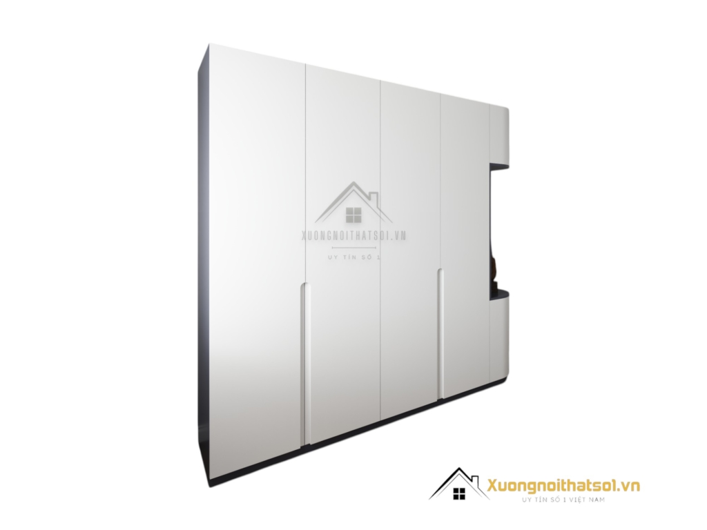 Tủ quần áo bo góc hiện đại màu 200T, thiết kế tinh tế phù hợp nhiều không gian nội thất