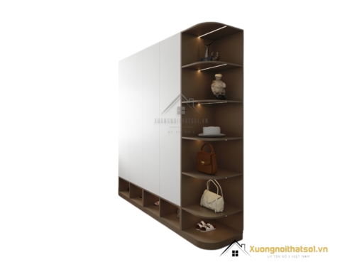 Tủ quần áo bo góc tròn màu 217LU thiết kế hiện đại, sang trọng, với chất liệu gỗ bền đẹp, mang lại không gian lưu trữ tiện ích cho gia đình.
