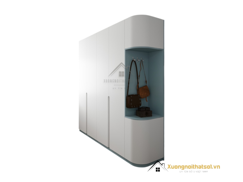 Tủ quần áo cánh mở bo cong màu 212ZN hiện đại, sang trọng, phù hợp nhiều không gian nội thất