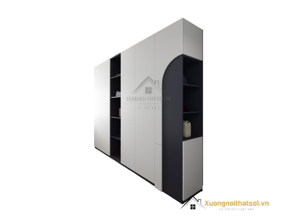 Tủ quần áo cánh mở chung cư màu 200T hiện đại, thiết kế tiết kiệm không gian cho căn hộ nhỏ