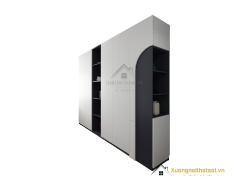 Tủ quần áo cánh mở chung cư màu 200T hiện đại, thiết kế tiết kiệm không gian cho căn hộ nhỏ