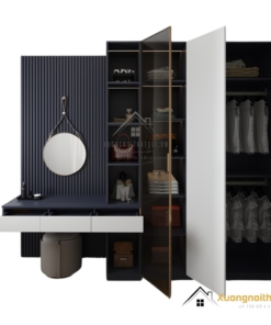 Tủ quần áo cánh mở kết hợp bàn phấn có đèn LED hiện đại tại Hà Nội, mẫu 200T (8) sang trọng và tiện nghi.