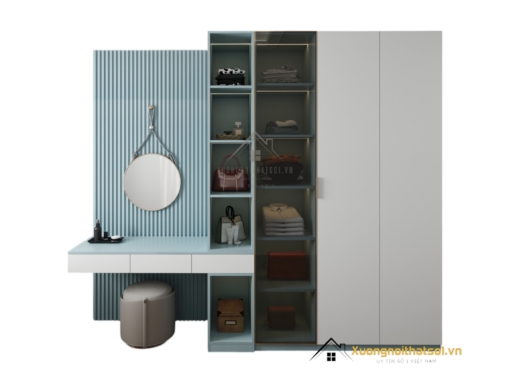 Tủ quần áo cánh mở kết hợp bàn phấn có đèn LED hiện đại tại Hà Nội, mẫu 212ZN, thiết kế thông minh và tiện nghi.