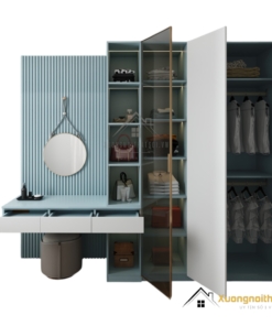 Tủ quần áo cánh mở kết hợp bàn phấn có đèn LED hiện đại tại Hà Nội, mẫu 212ZN, thiết kế thông minh, tiện nghi.