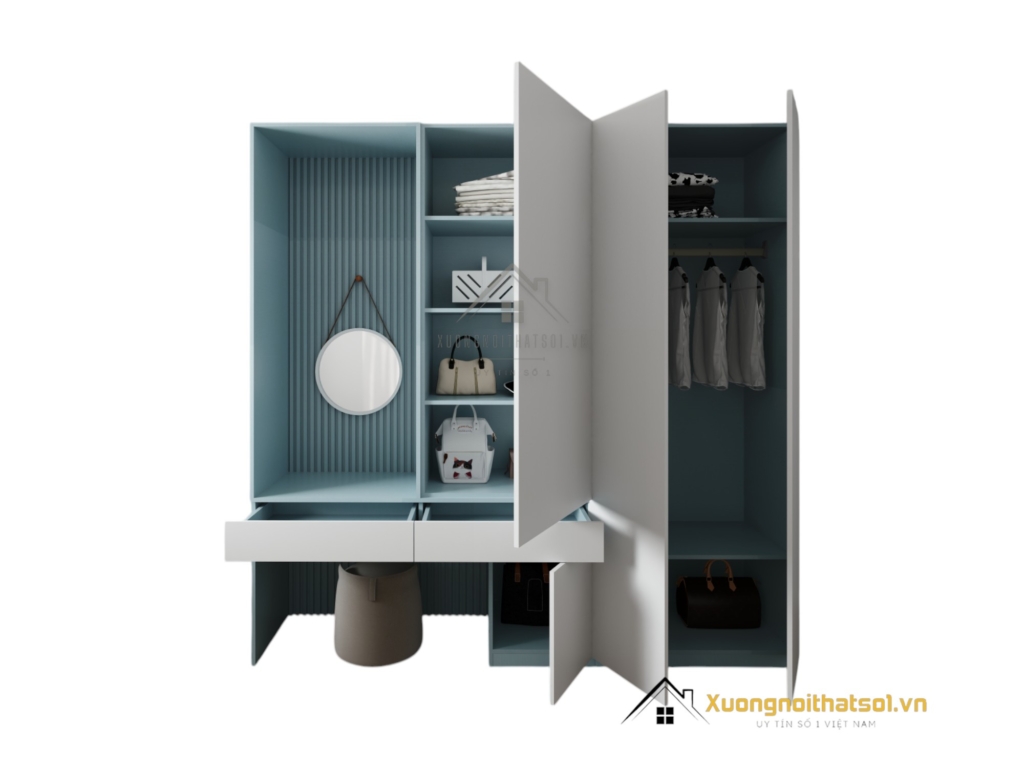 Tủ quần áo cánh mở kết hợp bàn phấn hiện đại Hà Nội 212ZN
