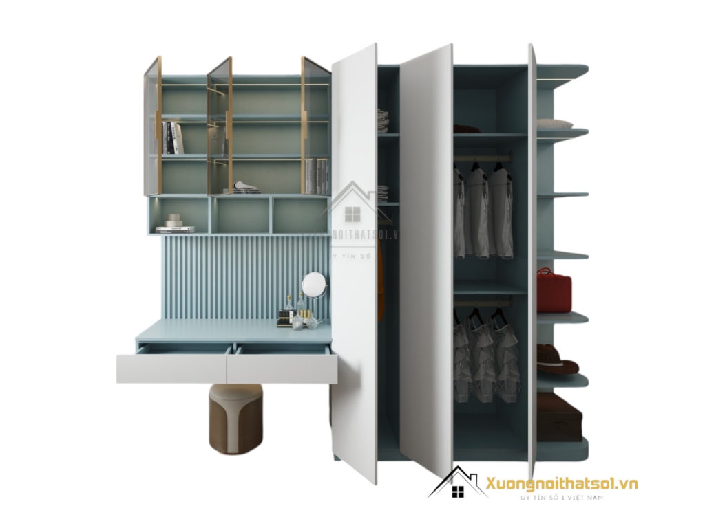 Tủ quần áo cánh mở kết hợp bàn phấn hiện đại tại Hà Nội, mẫu 212ZN với thiết kế tiện nghi, sang trọng.