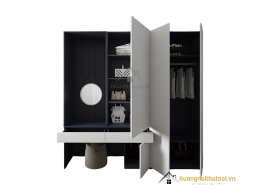 Tủ quần áo cánh mở kết hợp bàn trang điểm hiện đại tại Hà Nội, mẫu 200T (10) sang trọng, tiện nghi cho phòng ngủ.