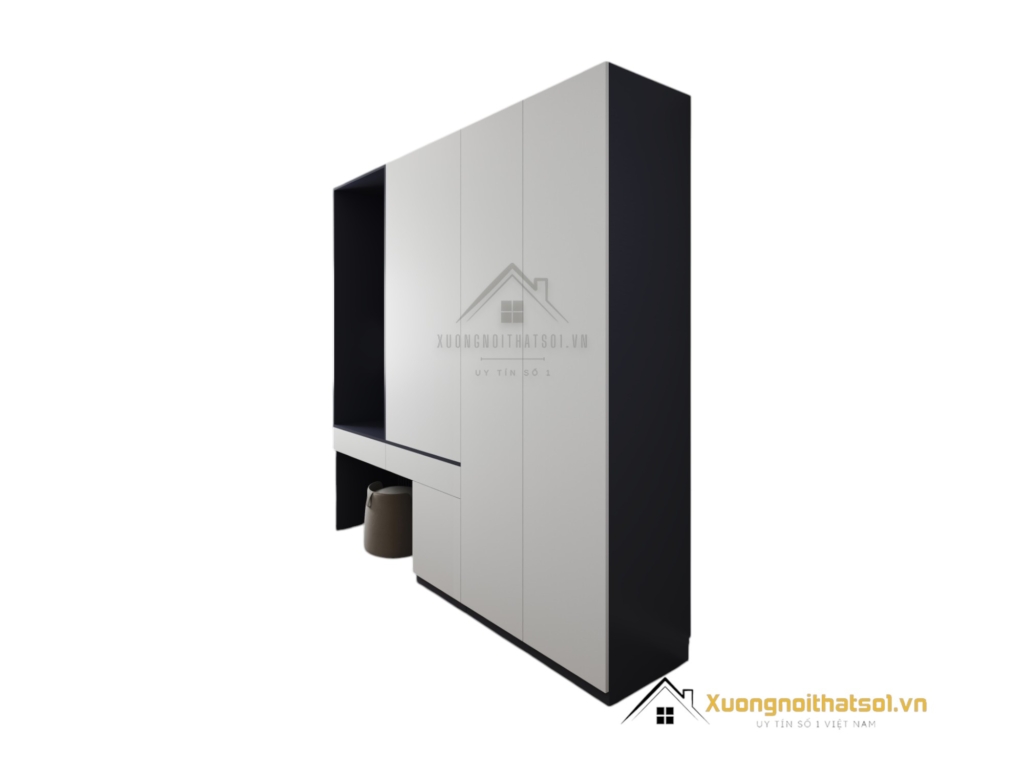 Tủ quần áo cánh mở kết hợp bàn trang điểm hiện đại tại Hà Nội, mẫu 200T (3) thiết kế tiện nghi, tối ưu không gian.