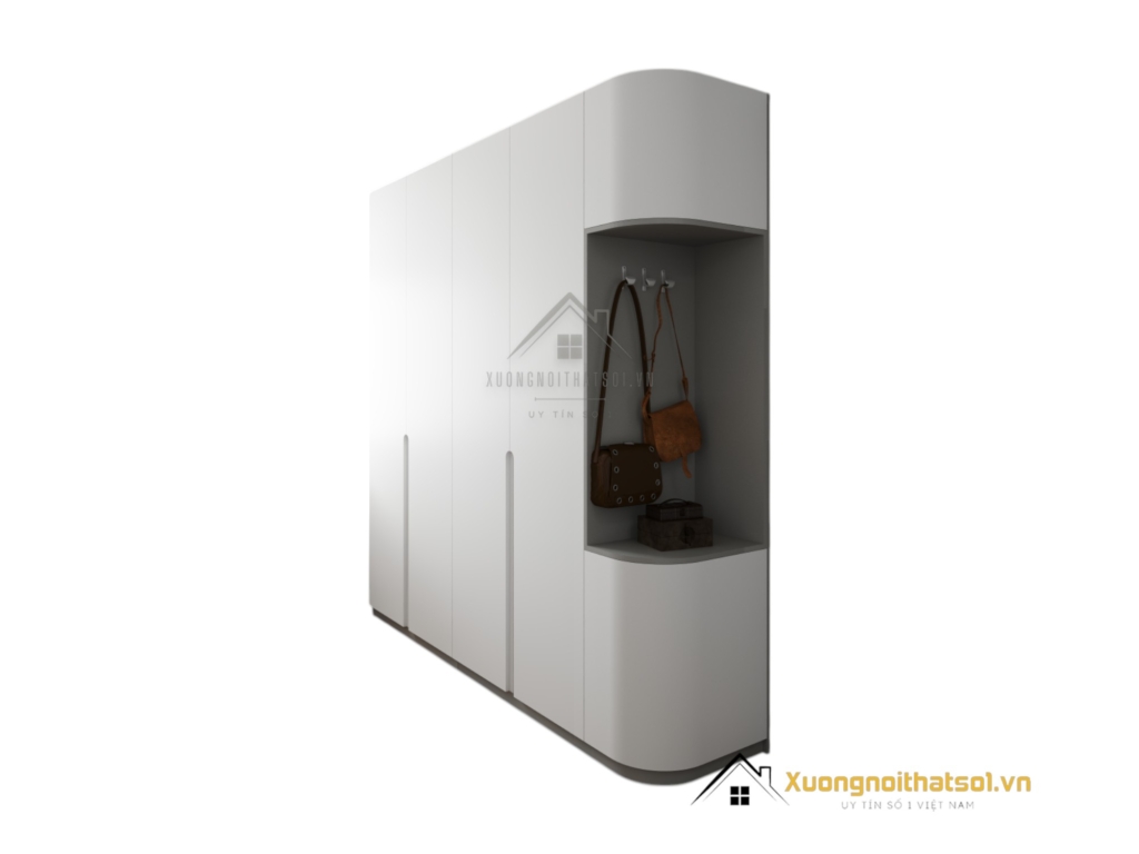 Tủ quần áo cửa mở bo cong màu 203LU với thiết kế hiện đại, tiện dụng, phù hợp mọi không gian sống.