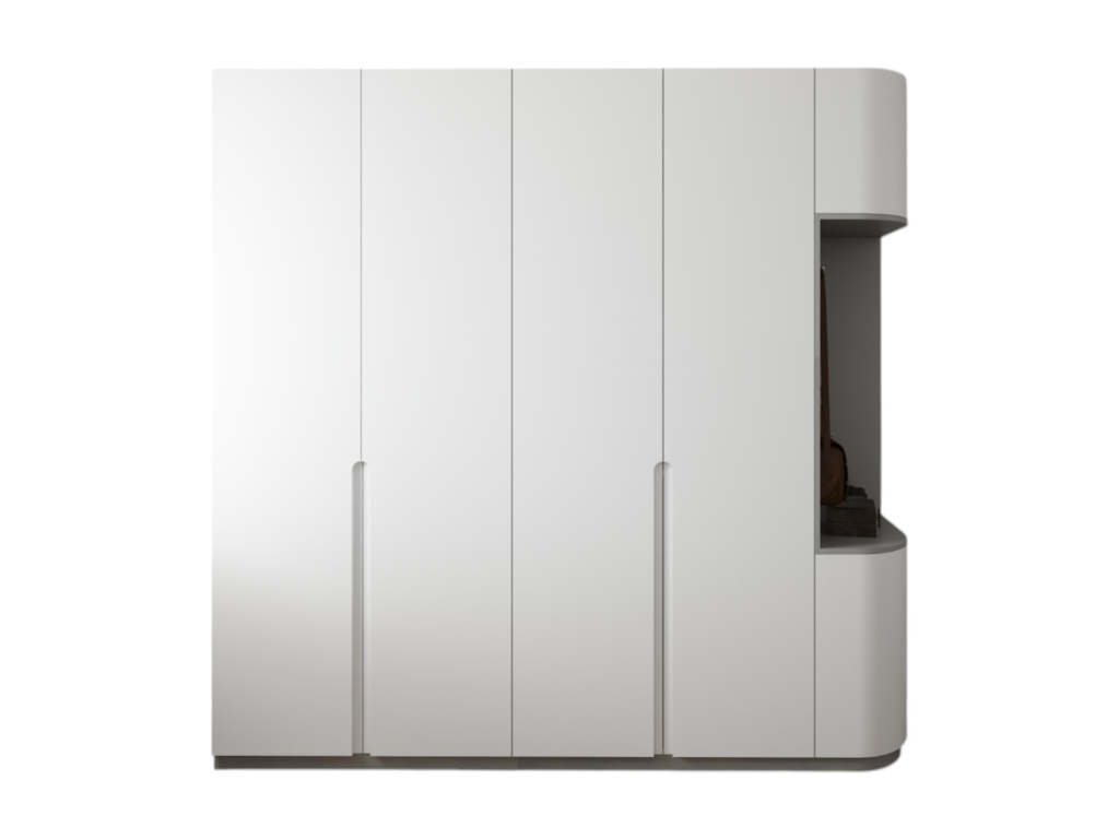 Tủ quần áo cửa mở bo cong màu 203LU