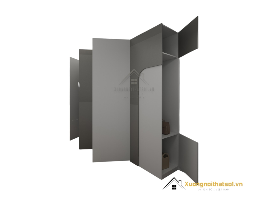 Tủ quần áo cửa mở màu 203LU sản xuất tại xưởng Hà Nội, thiết kế hiện đại, tối ưu không gian lưu trữ.