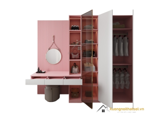 Tủ Quần Áo cánh mở kết hợp bàn phấn hiện đại, thiết kế sang trọng phù hợp phòng ngủ