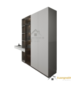 Tủ quần áo cửa mở kết hợp bàn phấn có đèn LED hiện đại tại Hà Nội, mẫu 203LU (3) sang trọng, tiện nghi.