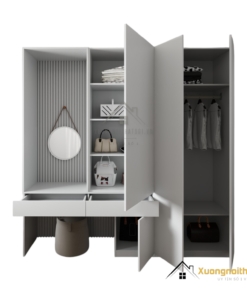 Tủ quần áo cửa mở kết hợp bàn phấn hiện đại tại Hà Nội, mẫu 206ZN, thiết kế sang trọng, tiện nghi.
