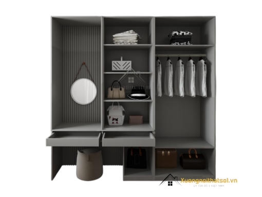 Tủ quần áo cửa mở kết hợp bàn trang điểm hiện đại tại Hà Nội, mẫu 203LU (8)