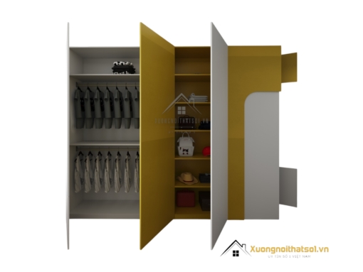 Tủ quần áo gỗ công nghiệp màu 030PL thiết kế hiện đại, giá xưởng tại Hà Nội