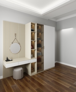Tủ quần áo kết hợp bàn phấn có đèn LED hiện đại, thiết kế đẹp tại Hà Nội, mẫu 220MM