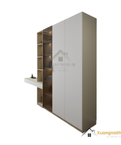 Tủ quần áo kết hợp bàn phấn có đèn LED hiện đại tại Hà Nội, thiết kế thông minh, kích thước 220mm.