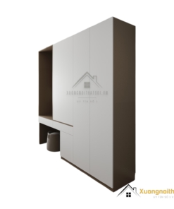 Tủ quần áo kết hợp bàn phấn hiện đại màu trắng tại Hà Nội, mẫu 217LU (3) phù hợp phòng ngủ nhỏ