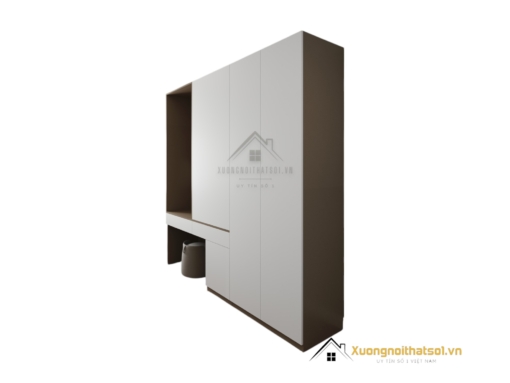 Tủ quần áo kết hợp bàn phấn hiện đại màu trắng tại Hà Nội, mẫu 217LU (3) phù hợp phòng ngủ nhỏ