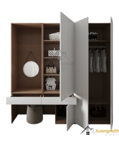 Tủ quần áo kết hợp bàn trang điểm hiện đại tại Hà Nội, mẫu 030PL, thiết kế tiện nghi và sang trọng