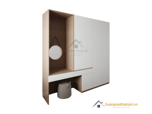 Tủ quần áo kết hợp bàn trang điểm hiện đại tại Hà Nội, mẫu 030PL (5) sang trọng và tiện nghi