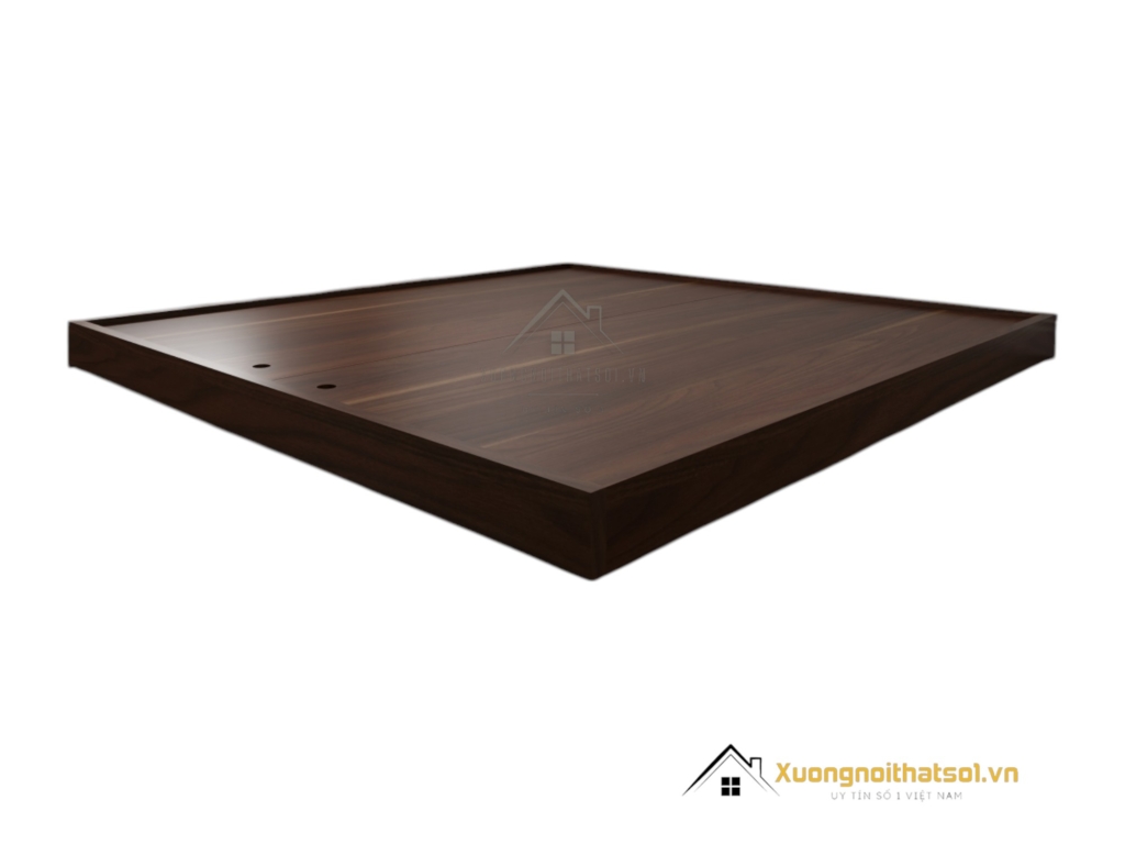 Giường phản bệt gỗ tự nhiên 1m8 x 2m màu 335 sang trọng, chắc chắn, phong cách tối giản hiện đại