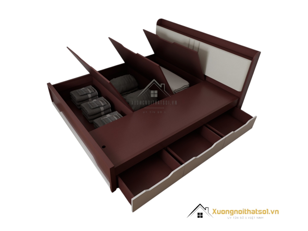 Giường thông minh 1m8 x 2m gỗ MDF màu 219ZN hiện đại tiện lợi