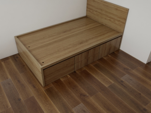 Giường ngủ gỗ ép 1m2x2m có 4 ngăn kéo màu 388 thiết kế hiện đại, tiện lợi cho phòng ngủ nhỏ.